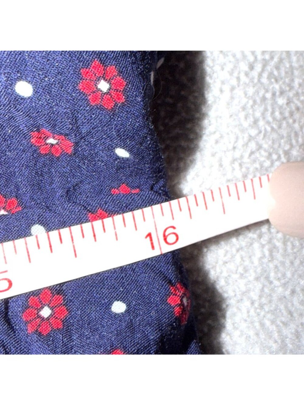 Draper James Womens Navy Red Floral Polka Dot Ruffle Mini Dress Long Sleeve L - Picture 5 of 6